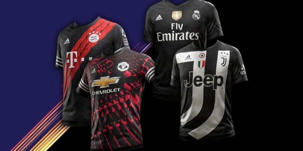 adidas present&oacute; las nuevas camisetas del Real Madrid, Manchester United, Juventus y Bayern Munich exclusivas para el FIFA18