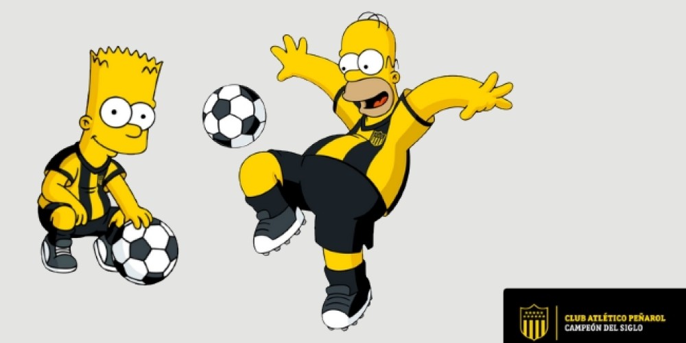 Homero y Bart Simpson, nuevos hinchas de Pe&ntilde;arol en su 124&deg; aniversario