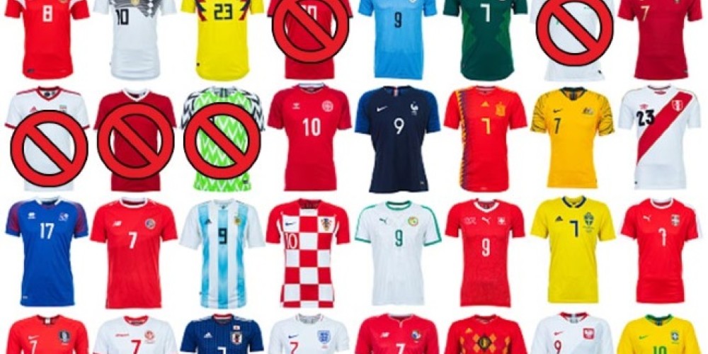 Las cinco camisetas m&aacute;s dif&iacute;ciles de conseguir del Mundial de Rusia 2018
