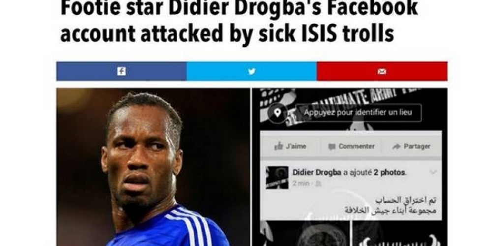 Drogba denunci&oacute; que ISIS le hacke&oacute; su Facebook