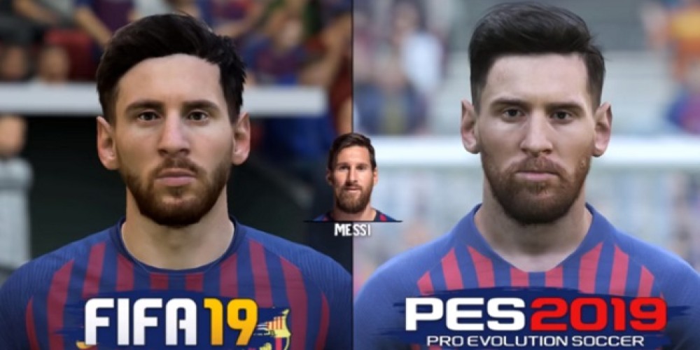 Las diferencias en las caras de los jugadores de un equipo en el PES 2019 y el FIFA 19