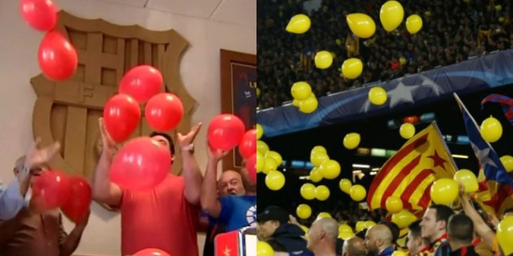 Hinchas del Sevilla llevar&aacute;n globos rojos para formar junto a los amarillos catalanes la bandera de Espa&ntilde;a en la final de la Copa del Rey