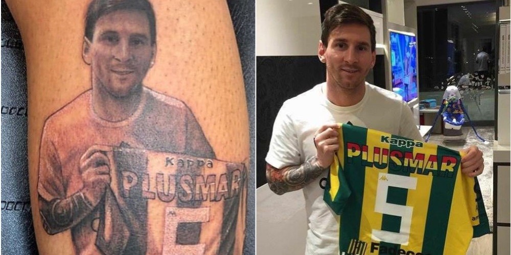El jugador que se tatu&oacute; la foto de Messi sosteniendo su camiseta