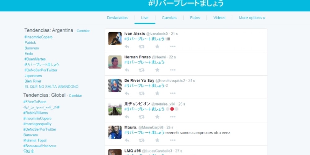 Los hinchas de River hicieron Trending Topic una frase en japon&eacute;s