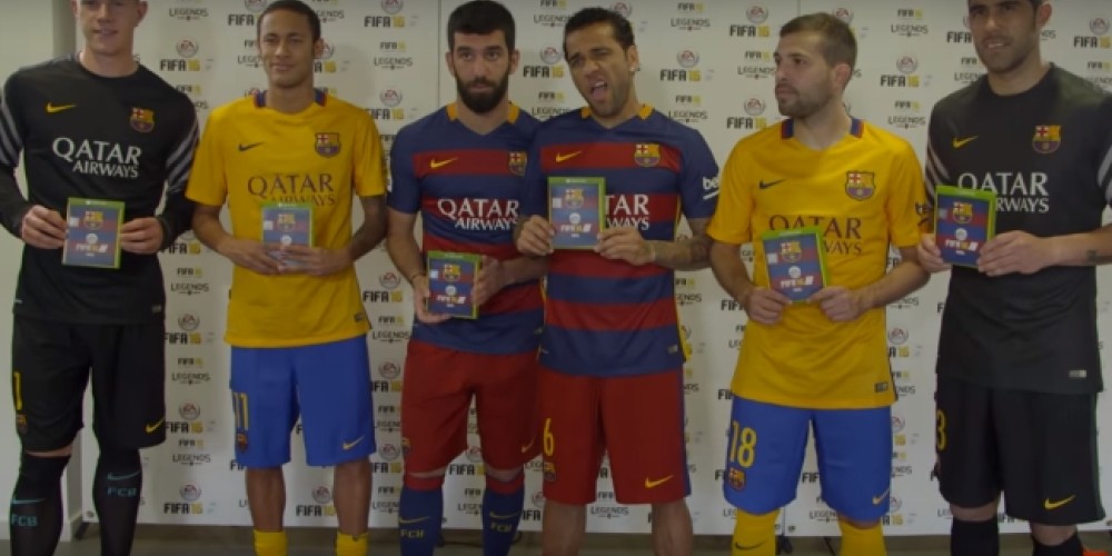 Neymar, Dani Alves, Bravo y Arda Turan se enfrentaron al FIFA 16