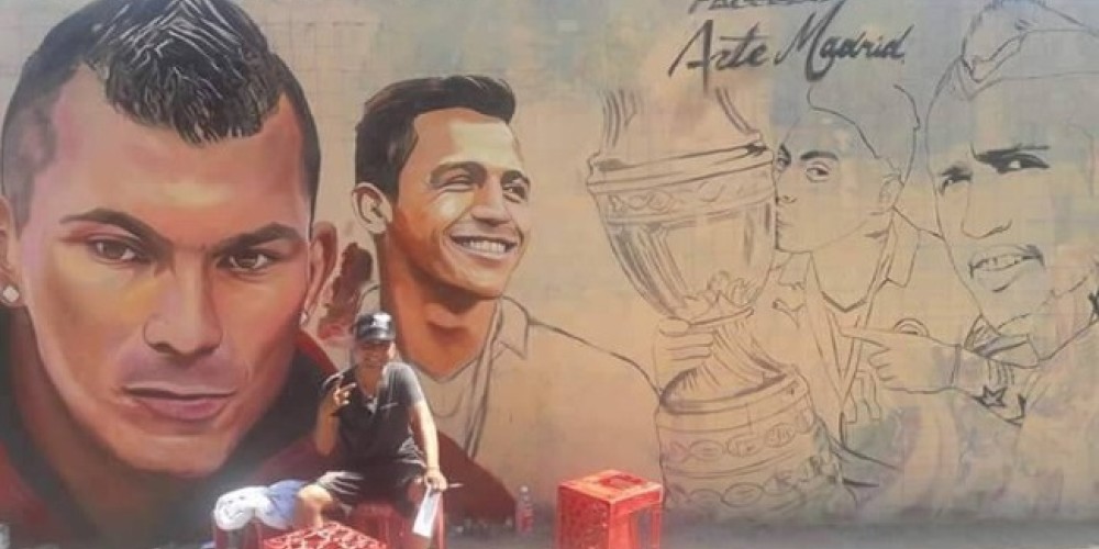 Un artista urbano cre&oacute; un mural alusivo a la obtenci&oacute;n de la Copa Am&eacute;rica de Chile