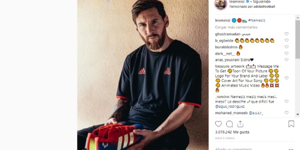 Messi present&oacute; sus nuevos adidas Nemeziz en versi&oacute;n FC Barcelona