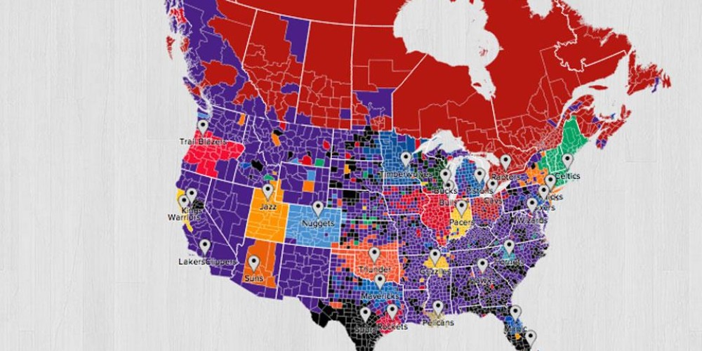 Twitter lanz&oacute; un mapa interactivo para medir la popularidad de los equipos NBA