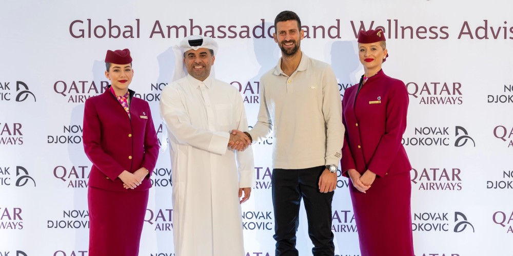 Qatar Airways nombr&oacute; a Novak Djokovic como nuevo Embajador Global y Asesor de Bienestar