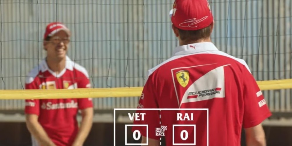 Vettel y Raikkonen se animaron al beach volley