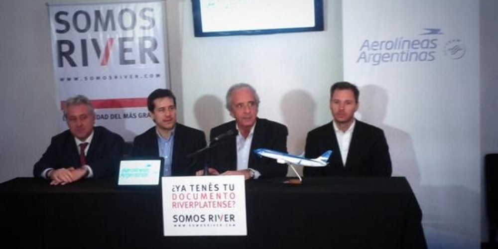 River present&oacute; su alianza con Aerol&iacute;neas Argentinas