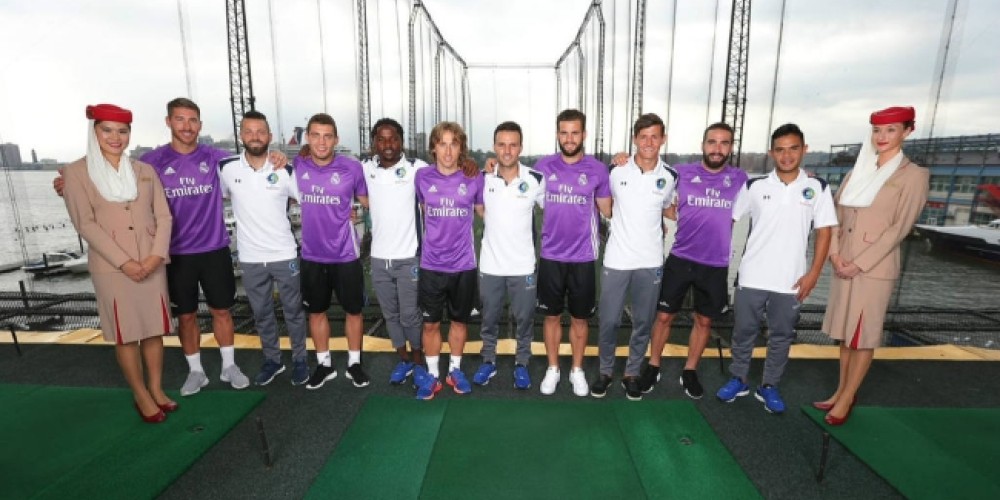 Los jugadores del Real Madrid participaron del &ldquo;Desaf&iacute;o Emirates&rdquo; de Footgolf